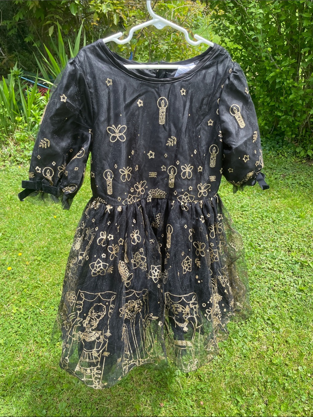 Disney Parks Black Dress with Gold Encanto characters